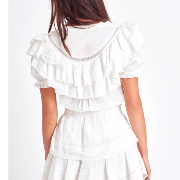 Love Shack Fancy Liv Cotton Ruffled Dress - Picture 3 of 7